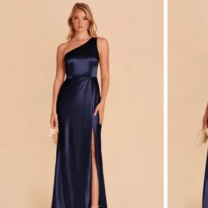 Birdy Grey KIRA DRESS in SHINY SATIN NAVY size small.